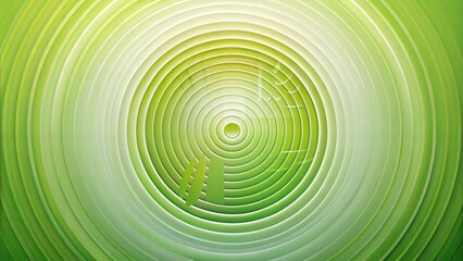 Fototapeta premium Green concentric circles abstract, layered radial pattern, modern geometric background