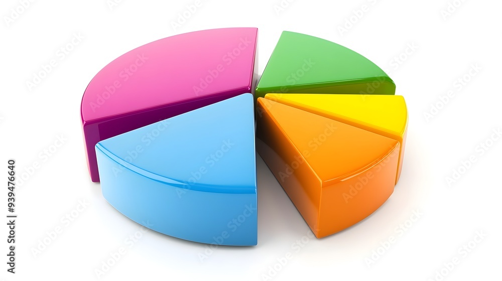 Poster vibrant pie chart infographic isolated on white background perfect for business analytics financial 