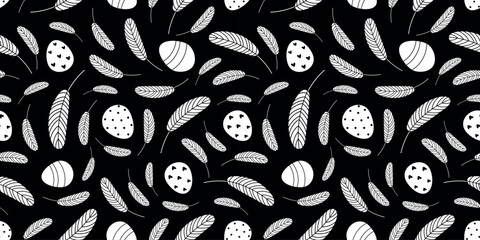 Fototapeta premium Easter eggs seamless pattern. Decorated Easter eggs background