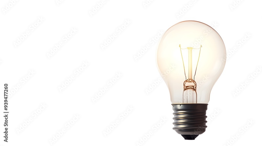 Aufkleber glowing light bulb on a clean white background representing an innovative creative problem solving c