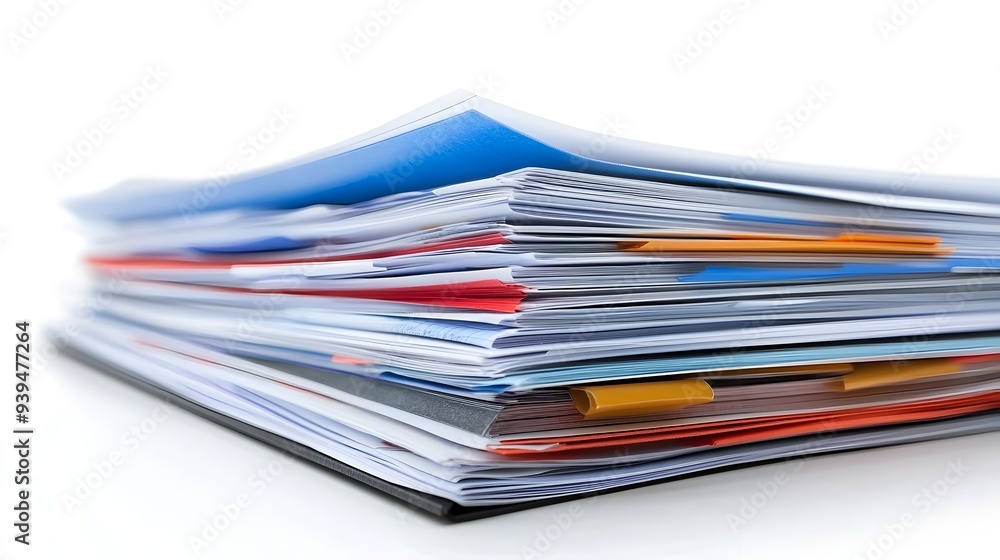 Aufkleber a stack of well organized business reports featuring detailed charts graphs and other visual data an