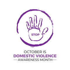 Fototapeta premium Domestic Violence Awareness Month. Banner poster, flyer and background design template. Vector illustration