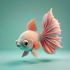 Betta fish cute adorable pastel color
