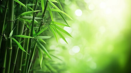 Obraz premium Bamboo trees background. Copy space.