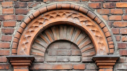 Arch Keystone. Brickwork Archway with Keystone Decoration for Doorway
