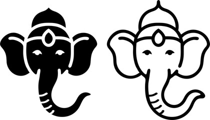 simple ganesha lineart,illustration Ganesha vector
