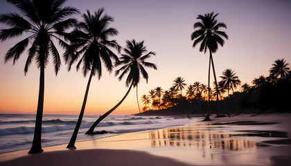 Tropical beach and palm trees