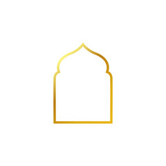 Gold Islamic frames oriental style objects arabic shapes windows and arches traditional ornamental