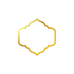 Gold Islamic frames oriental style objects arabic shapes windows and arches traditional ornamental