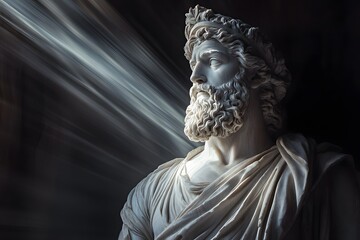 Zeus-Statue von Phidias mit dramatischen Lichteffekten