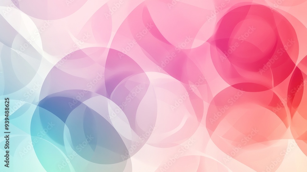 Poster gradient background with overlapping transparent circles, giving a sense of depth and space
