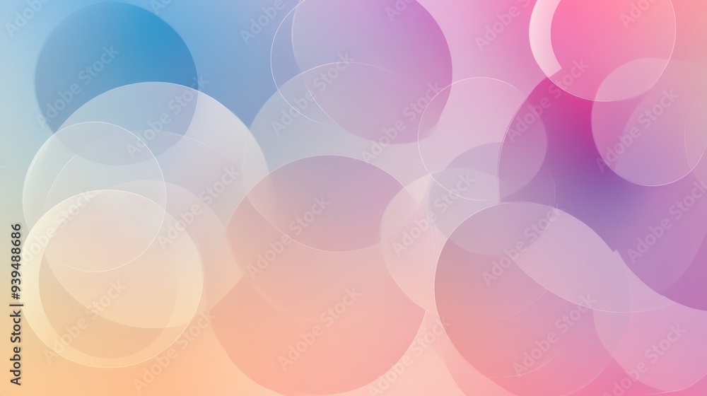 Poster gradient background with overlapping transparent circles, giving a sense of depth and space