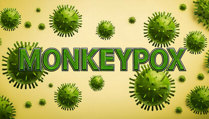 illustration featuring word bold green letters light yellow background encircled several green pointed shapes