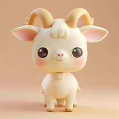 Fototapeta premium Goat cute adorable pastel color