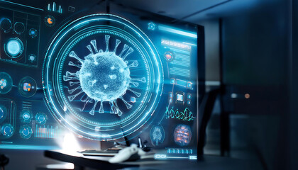 control monkeypox outbreak holographic disease spread analysis futuristic healthcare technology