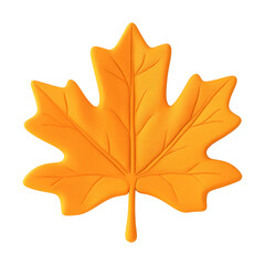 Obraz premium autumn maple leaf 3d render icon isolated on transparent background cutout