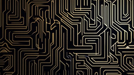 High-contrast abstract lines forming a maze-like pattern, futuristic and intricate design