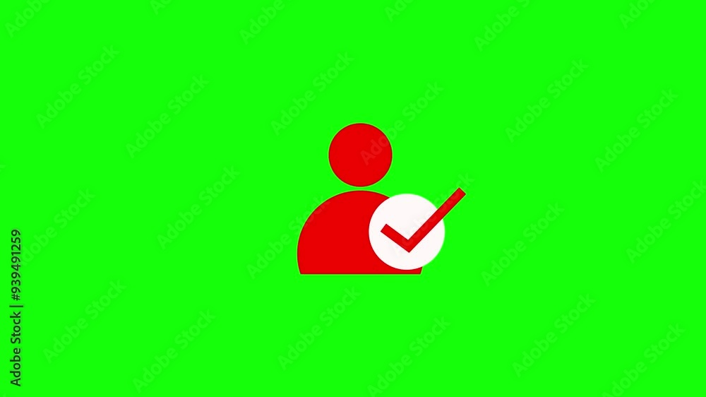 Poster verified user icon animation with white background. check user personal security icon