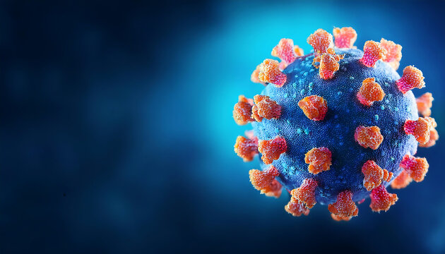 highly detailed digital representation monkeypox virus microscope ample copy space left medical research educational use