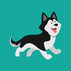 Adorable Siberian Husky Dog Vector Illustration