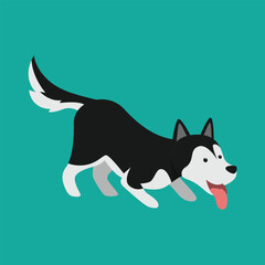 Adorable Siberian Husky Dog Vector Illustration