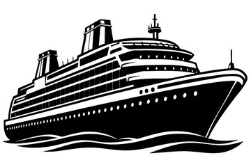 Cruise vector art silhouette illustration