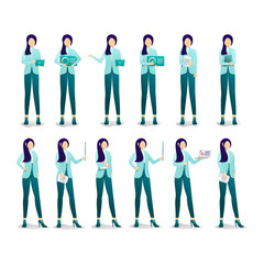 Set Women Standing Style Presentation