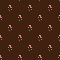 Hand drawn small flowers seamless pattern design in background
