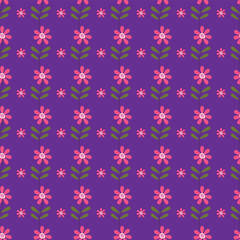 Hand drawn small flowers seamless pattern design in background
