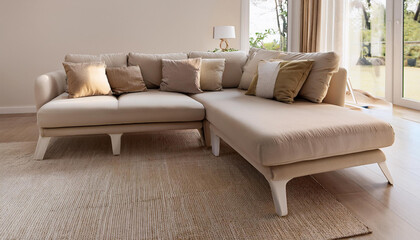 Warm and cozy sofa in earth tone colors.