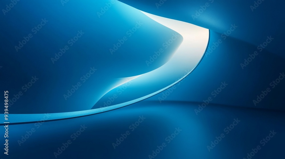 Poster minimalist blue gradient background with soft light effects, perfect for text overlay