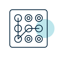 Lock pattern icon. Hand entering smartphone password