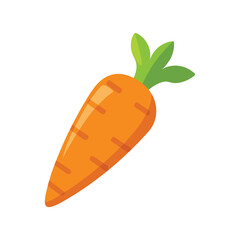 Carrot vector illustration on white background, Fresh vegetable isolated, Whole carrot vector illustration, Cartoon drawing of whole carrot isolated on white background. Food, nutrition, diet concept
