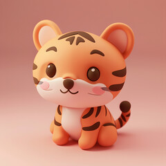 Tiger cute adorable pastel color