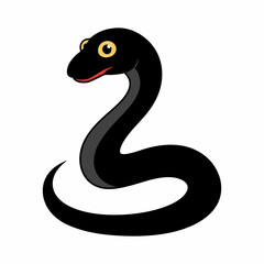 Fototapeta premium Snake silhouette. Isolated snake silhouette on white background