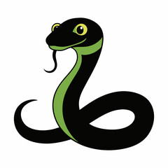 Fototapeta premium Snake silhouette. Isolated snake silhouette on white background