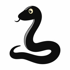 Snake silhouette. Isolated snake silhouette on white background