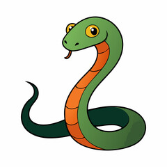 Obraz premium Snake silhouette. Isolated snake silhouette on white background