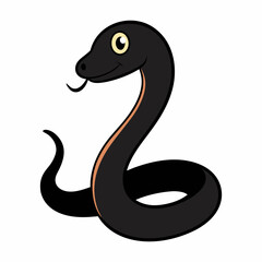 Fototapeta premium Cartoon type Snake silhouette.