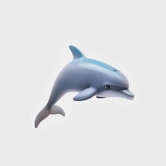 Fototapeta premium Dolphin in 3D style on a white background 