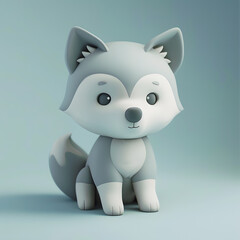 wolf cute adorable pastel color