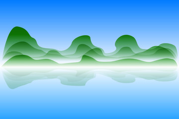 green wave abstract background. vector illustration design. Eps 10.
