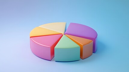 Obraz premium Colorful pie chart, 3D