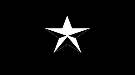 Obraz premium Elegant Geometric Star Logo Design in Minimalist Style on Black Background