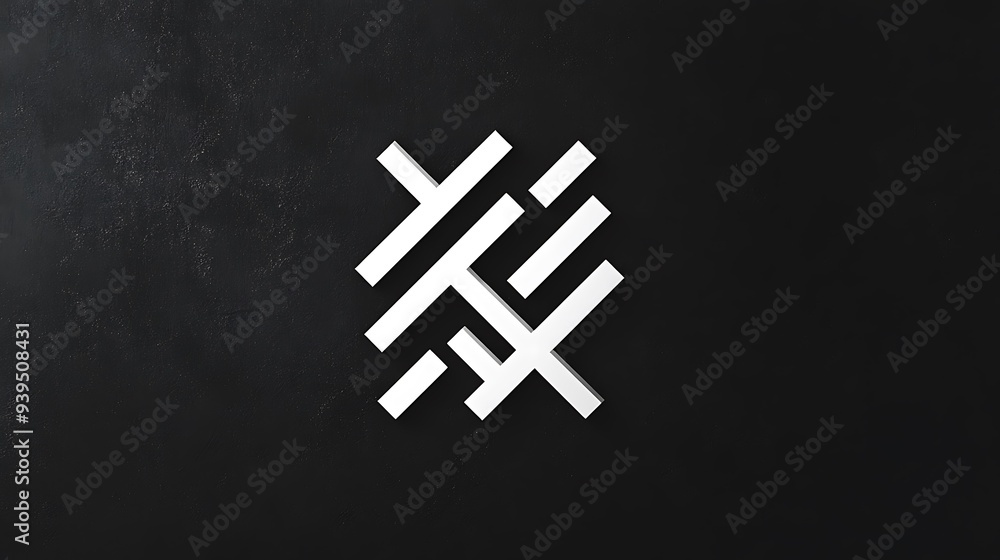 Aufkleber minimalist white logo on black background with clean grid pattern and elegant simplicity in high res