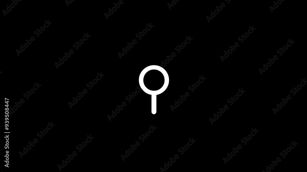 Poster modern minimalist keyhole logo design on black background with clean lines and elegant simplicity