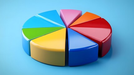 Obraz premium Colorful pie chart, 3D