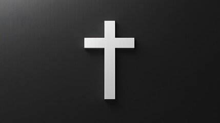 Obraz premium Elegant Minimalist Black and White Logo Design with Cross Symbol on High Resolution Professional Photograph Background