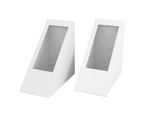 Blank white Take away sandwich box mock up isolated on white background, 3d illustration, 3d rendering