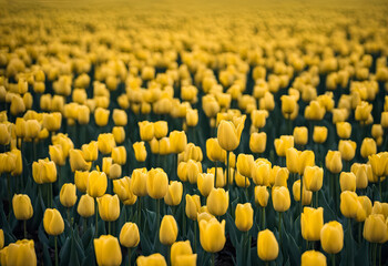 Obraz premium yellow tulips in the garden
